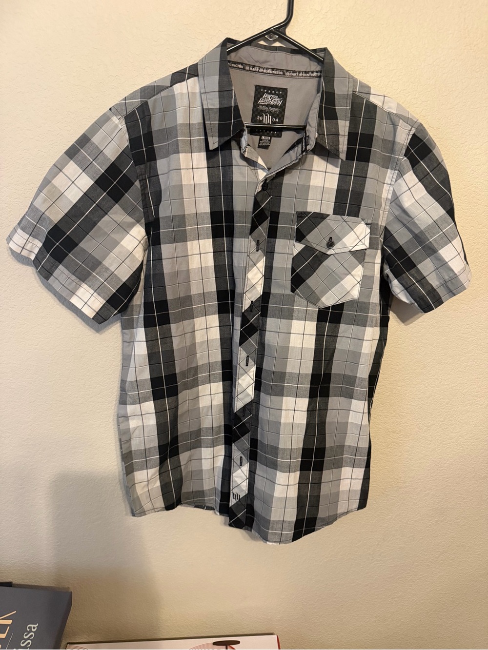 Alpine Design Short-Sleeve Plaid Button-Down Shirt - Black/Gray/White